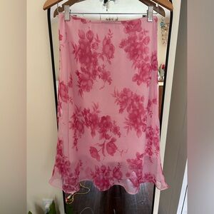 Laura pink floral skirt